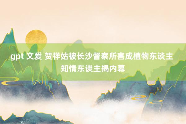 gpt 文爱 贺祥姑被长沙督察所害成植物东谈主 知情东谈主揭内幕