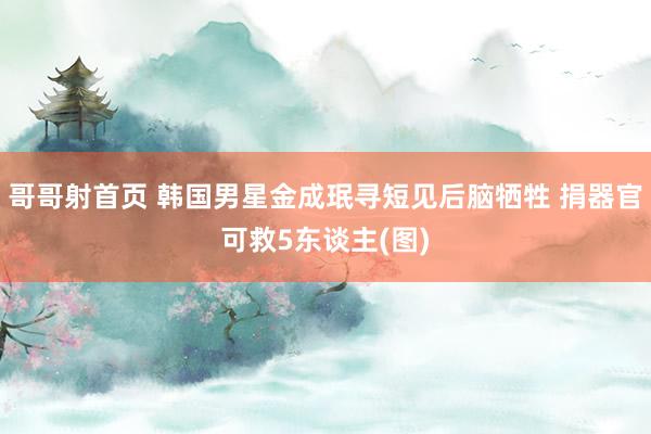 哥哥射首页 韩国男星金成珉寻短见后脑牺牲 捐器官可救5东谈主(图)