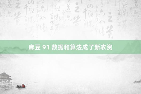 麻豆 91 数据和算法成了新农资