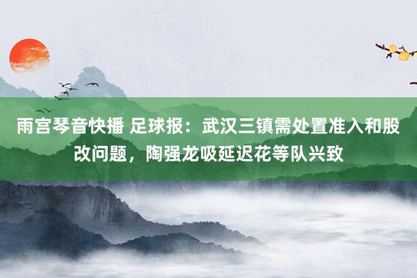 雨宫琴音快播 足球报：武汉三镇需处置准入和股改问题，陶强龙吸延迟花等队兴致